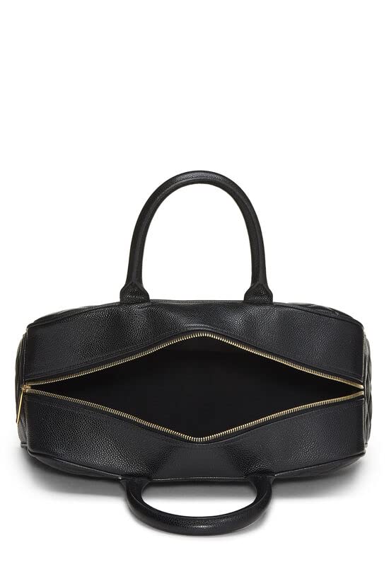 CHANEL, Pre-Loved Black Quilted Caviar Bowler, Black