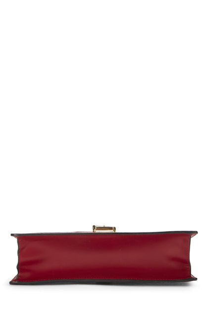 Gucci, Pre-Loved Red Leather Sylvie Shoulder Bag, Red