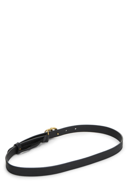 Gucci, Ceinture GG Marmont en cuir noir d'occasion 70, Noir