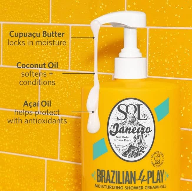 SOL DE JANEIRO Brazilian Play Moisturizing Shower Cream Gel Body Wash 1L with 1L Refill Pouch