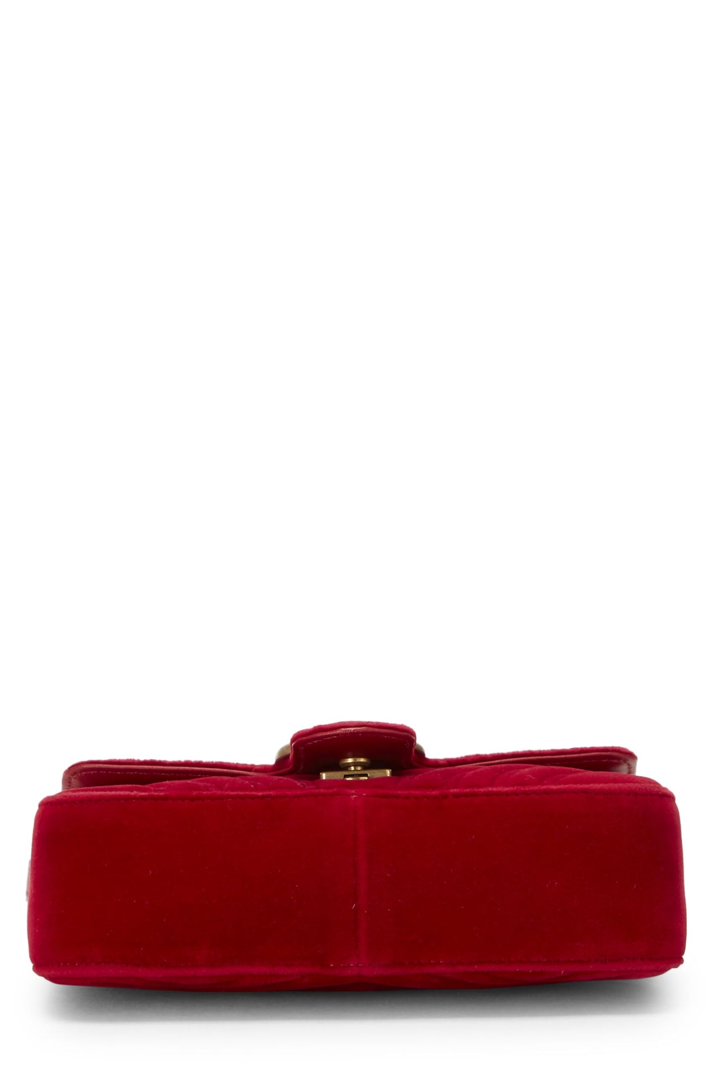 Gucci, Bolso de hombro mini GG Marmont de terciopelo rojo Pre-Loved, Rojo