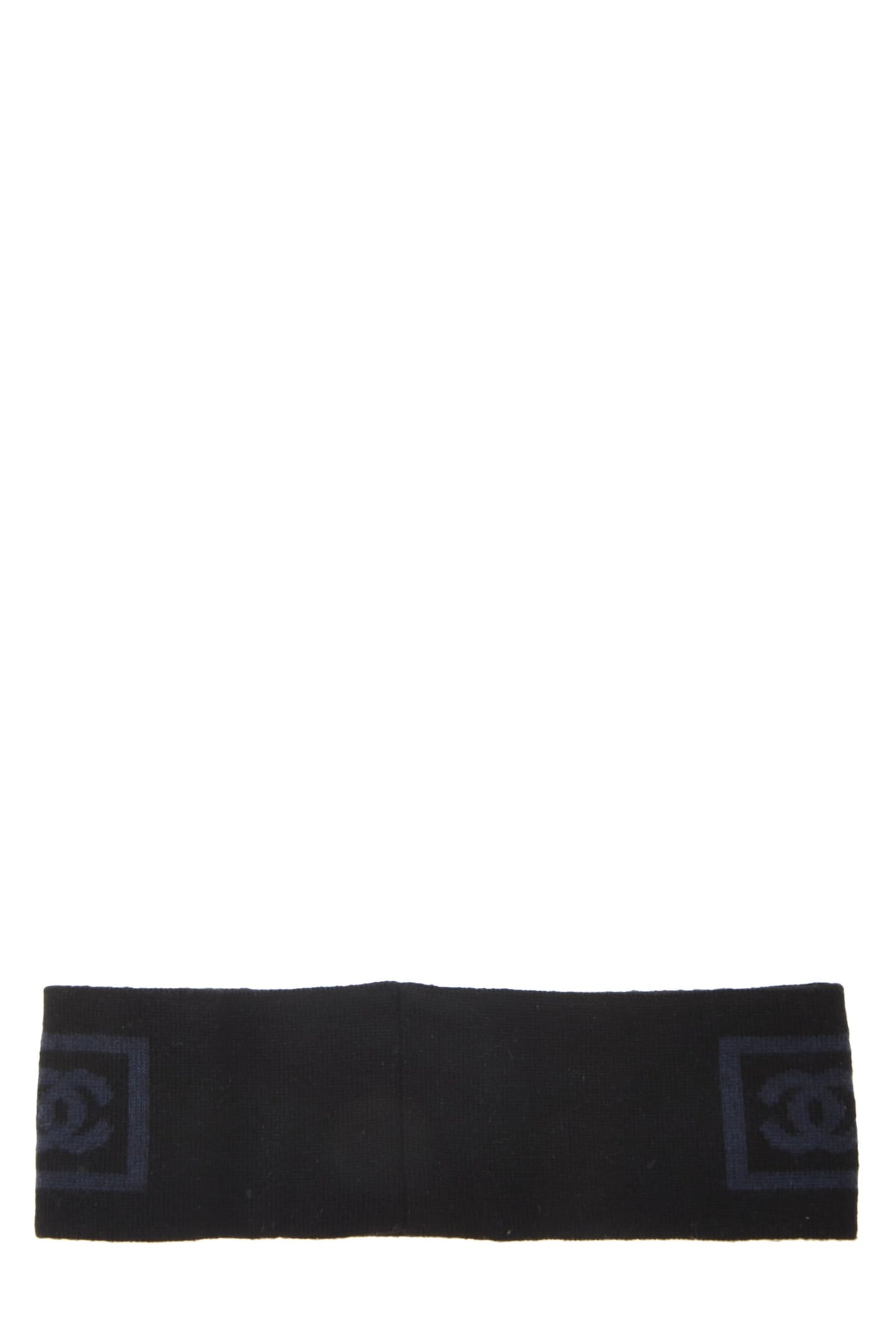 Chanel, Pre-Loved Black & Blue Wool Sport Ligne Headband, Black