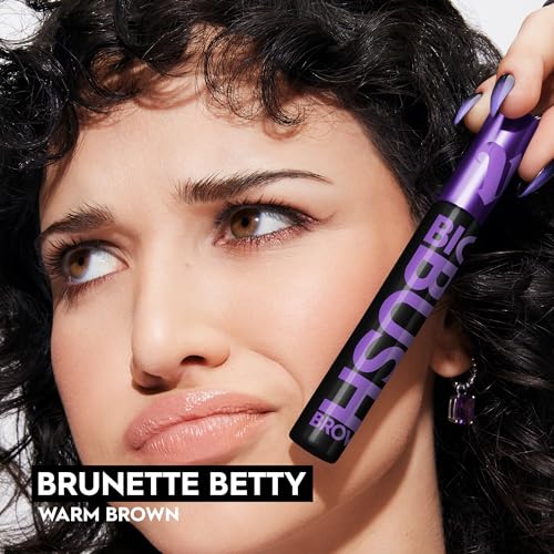 Gel teinté volumisant pour sourcils Big Bush d'Urban Decay (Brunette Betty - Brun chaud), imperméable, résistant aux taches, résistant aux écailles, fibres de gel pour sourcils modulables, tenue jusqu'à 24 heures - 0,19 fl oz