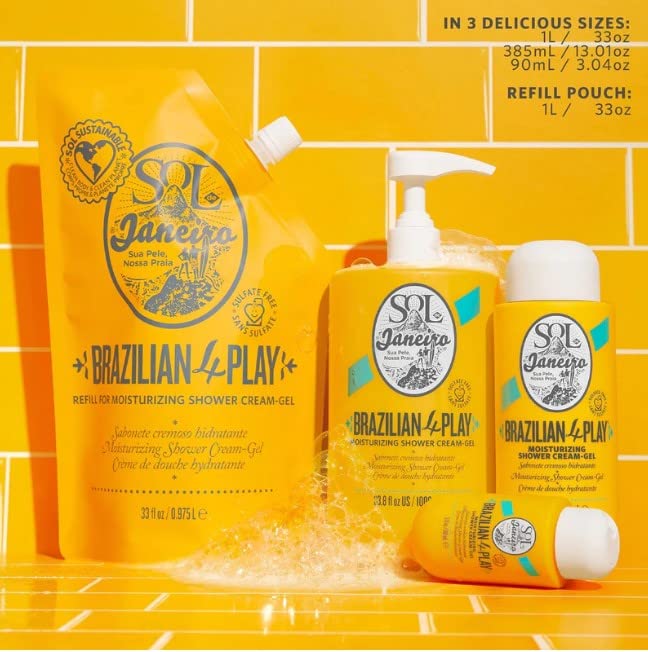 Gel de ducha hidratante SOL DE JANEIRO Brazilian Play, 1 l, con bolsa de recambio de 1 l