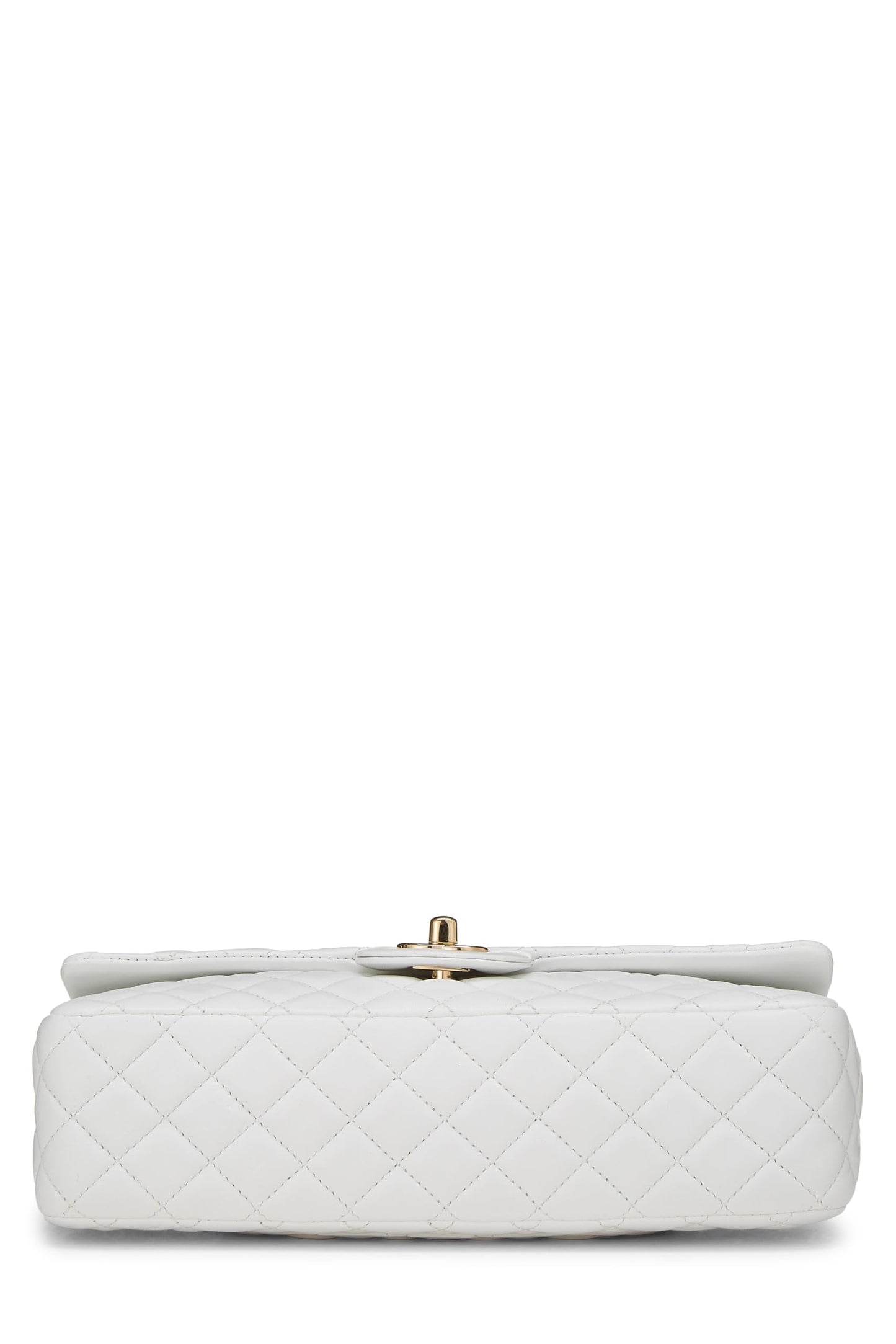 Chanel, Sac à rabat Valentine en cuir d'agneau matelassé blanc d'occasion, taille moyenne, blanc