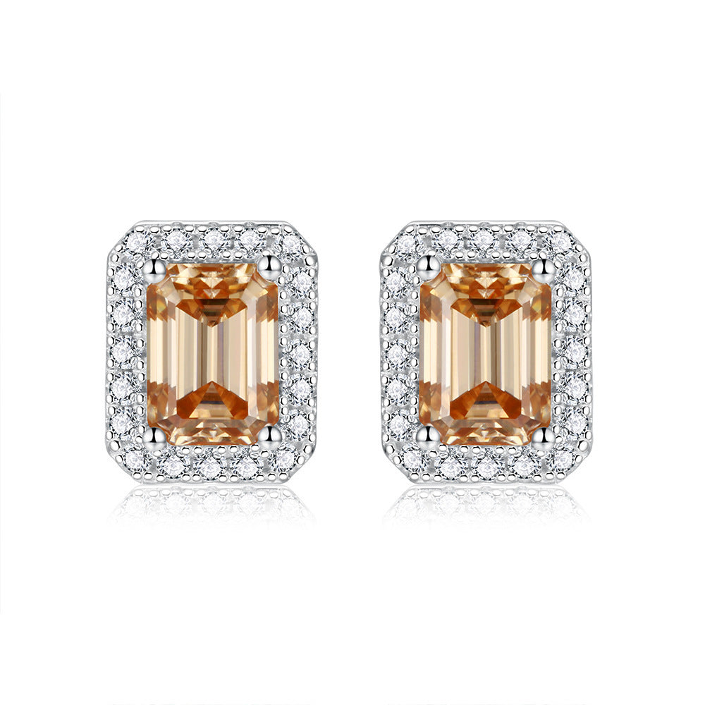 Women's Moissanite Emerald Cut Earrings