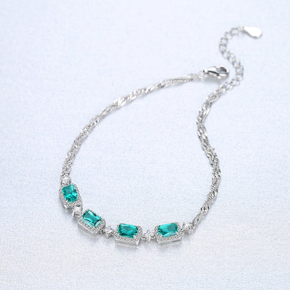 S925 silver fashion emerald ladies bracelet jewelry