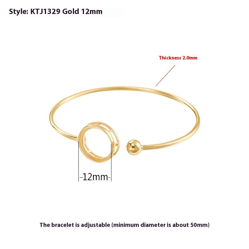 S925 Silver Bracelet Eardrop Frame Women's Simple Temperament Open-ended Bracelet