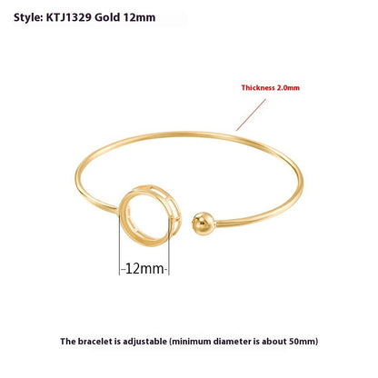 S925 Silver Bracelet Eardrop Frame Women's Simple Temperament Open-ended Bracelet