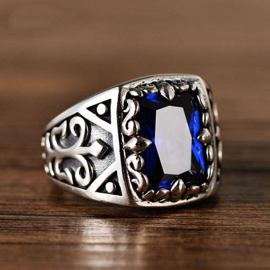 Bague vintage en argent S925 Blue Moonlight