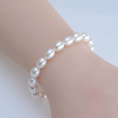 Rice-shaped pearl bracelet