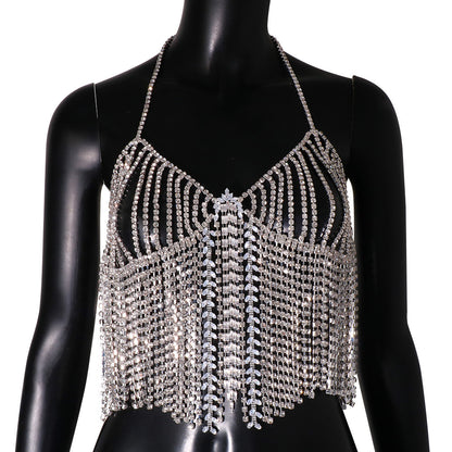 Zircon Personality Shining Chest Body Chain Female