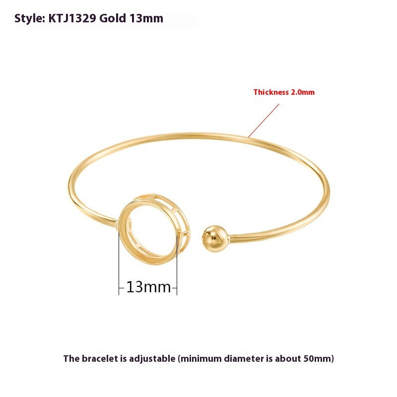 S925 Silver Bracelet Eardrop Frame Women's Simple Temperament Open-ended Bracelet