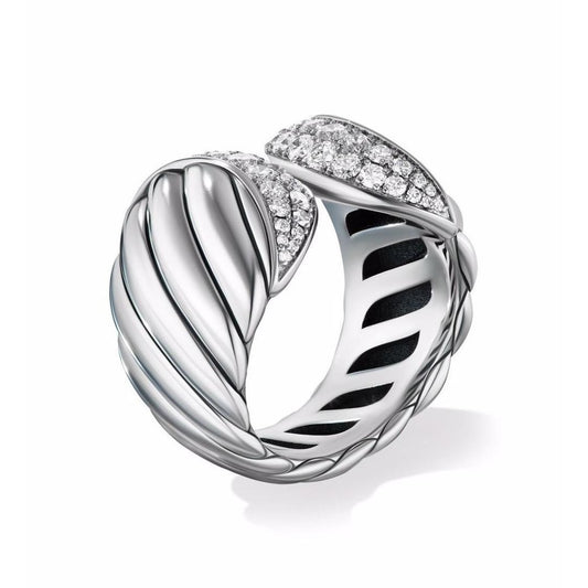 Bague en argent sterling 925 à double tête en forme de serpent pour femme