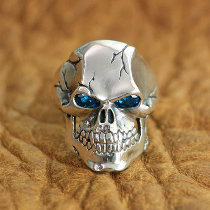 Anillo de calavera fantasma de plata esterlina de moda