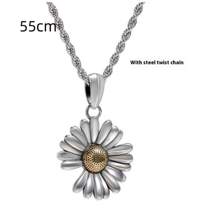 All-match Pendant Sterling Silver Chrysanthemum Necklace