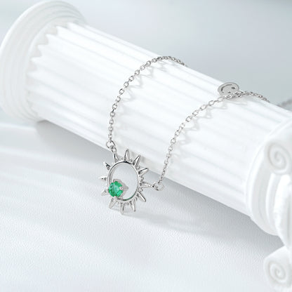 Women's Personality Collar Chain Round Temperament Emerald Necklace