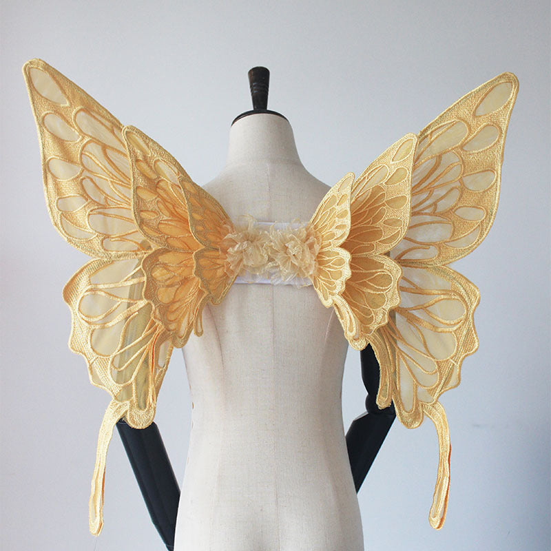 Cute Solid Color Butterfly Wings Back Decoration