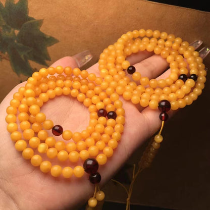 Natural Beeswax 108 Buddha Beaded Necklace Accessories