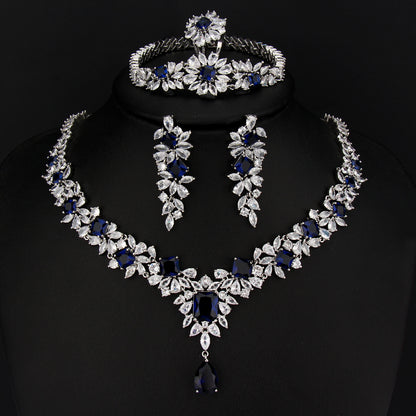 Four Color Bridal Zircon Set With Four Pieces