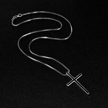 Collier pendentif croix noire pour homme en argent sterling 925 classique