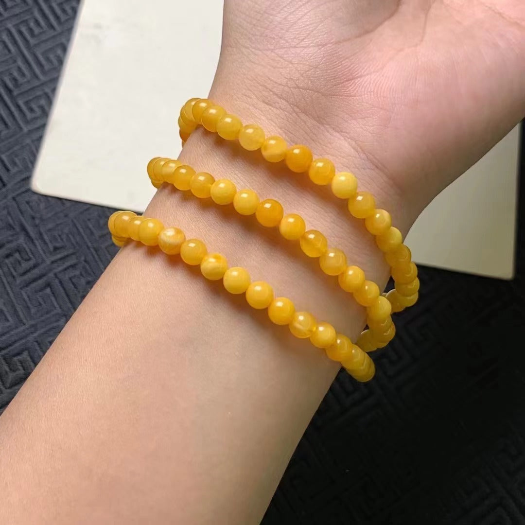 Natural Beeswax Old Honey Flower Wax Multi-Circle Bracelet