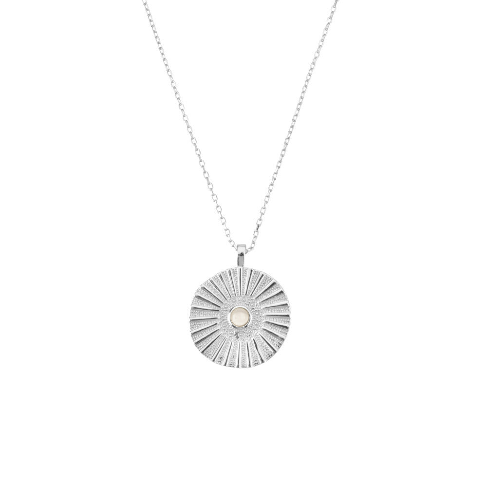 S925 Sterling Silver Round Fan-shaped Premium Personalized Necklace