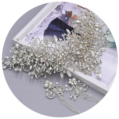 Tiara nupcial corona de cristal para boda accesorios hechos a mano