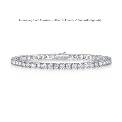 Bracelet de tennis en argent sterling avec moissanite couleur D pour femme