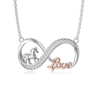 Collier Cheval Infinity Love Bijoux en Argent Sterling Cadeau pour Femme