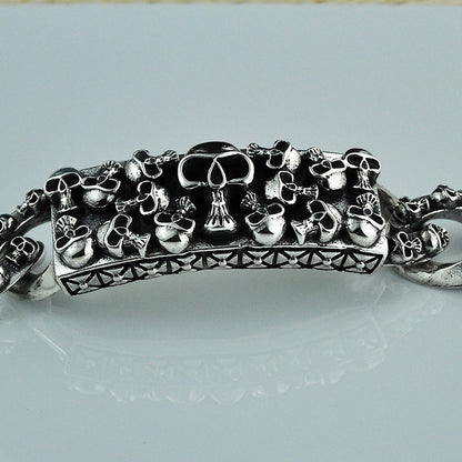 Retro Punk Fashion Men's Silver Hip-hop Bracelet