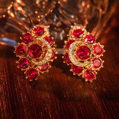 Boucles d'oreilles à strass brillantes et tendance Vitage 24 de style mi-ancien