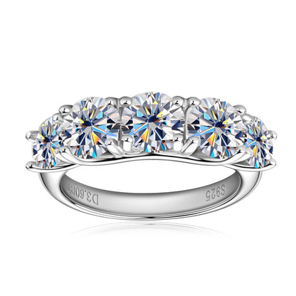 Light Luxury Ins Style 925 Silver Moissanite Ring