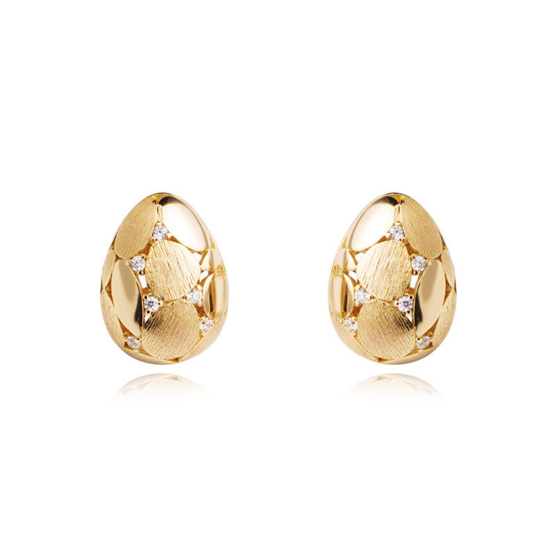 Small Golden Egg Ear Retro Affordable Luxury Fashionable And Versatile Earrings