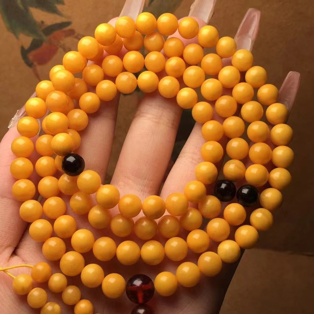 Pulsera de perlas de cera de abejas natural y miel vieja