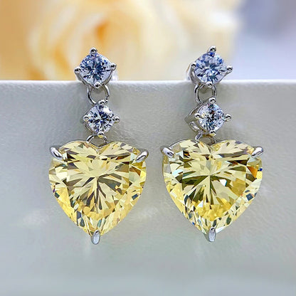 Silver Light Luxury Rhinestone Zircon Earrings Women