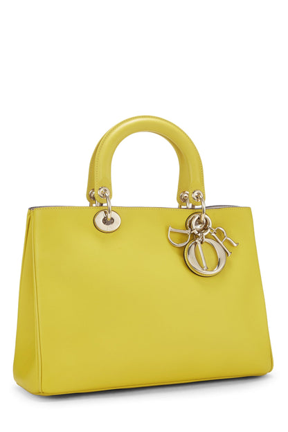 Dior, Pre-Loved Yellow Leather Diorissimo Medium, Yellow