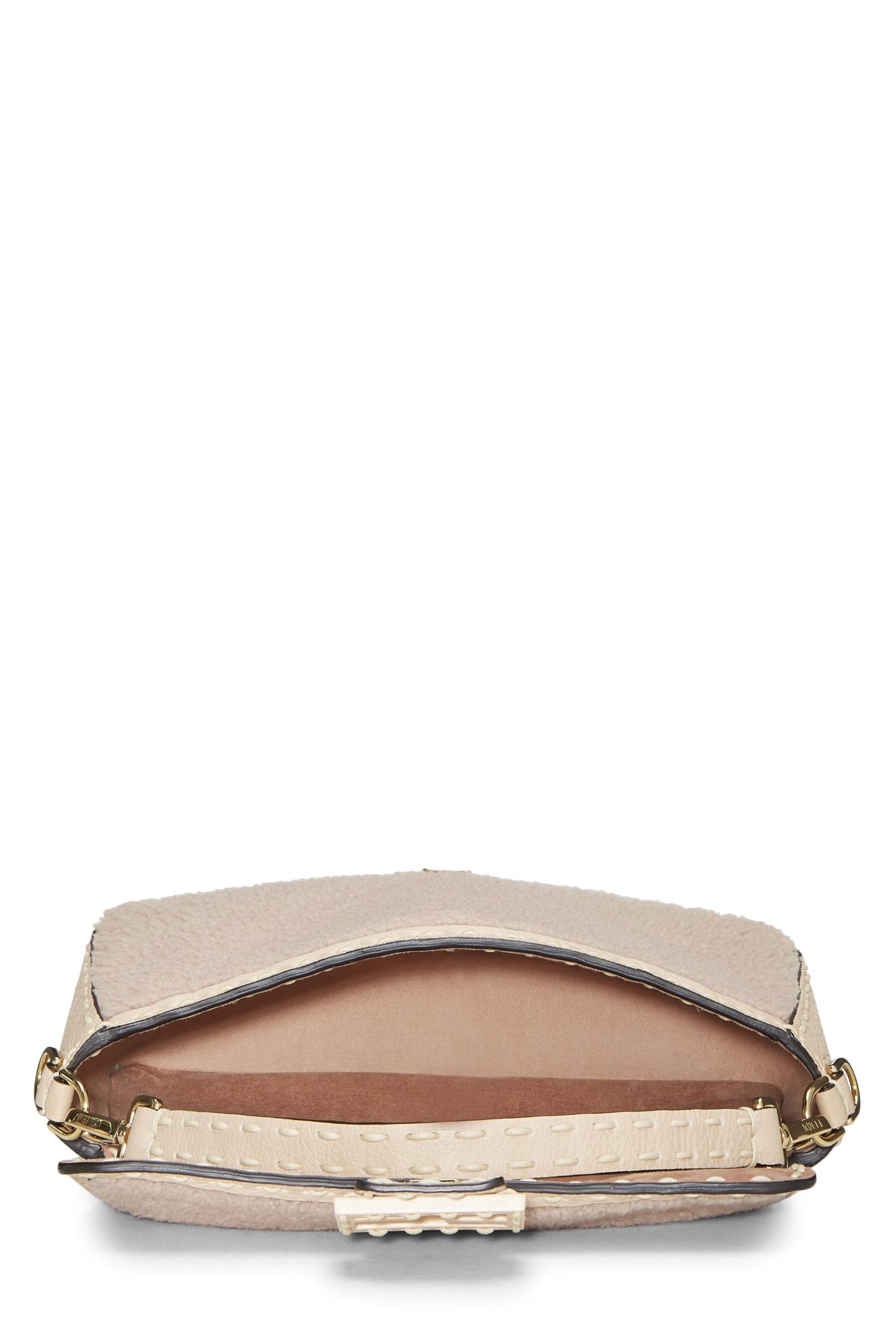 Fendi, Pre-Loved Pink Shearling Baguette Crossbody, Pink