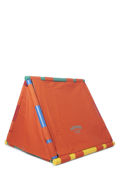 Hermès, Pre-Loved Orange Reversible Canvas Cavaletti Doghouse, Orange