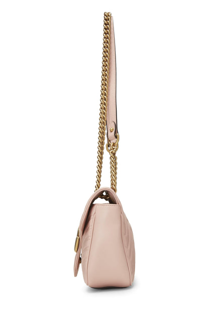 Gucci, sac à bandoulière GG Marmont en cuir rose d'occasion, petit modèle, rose