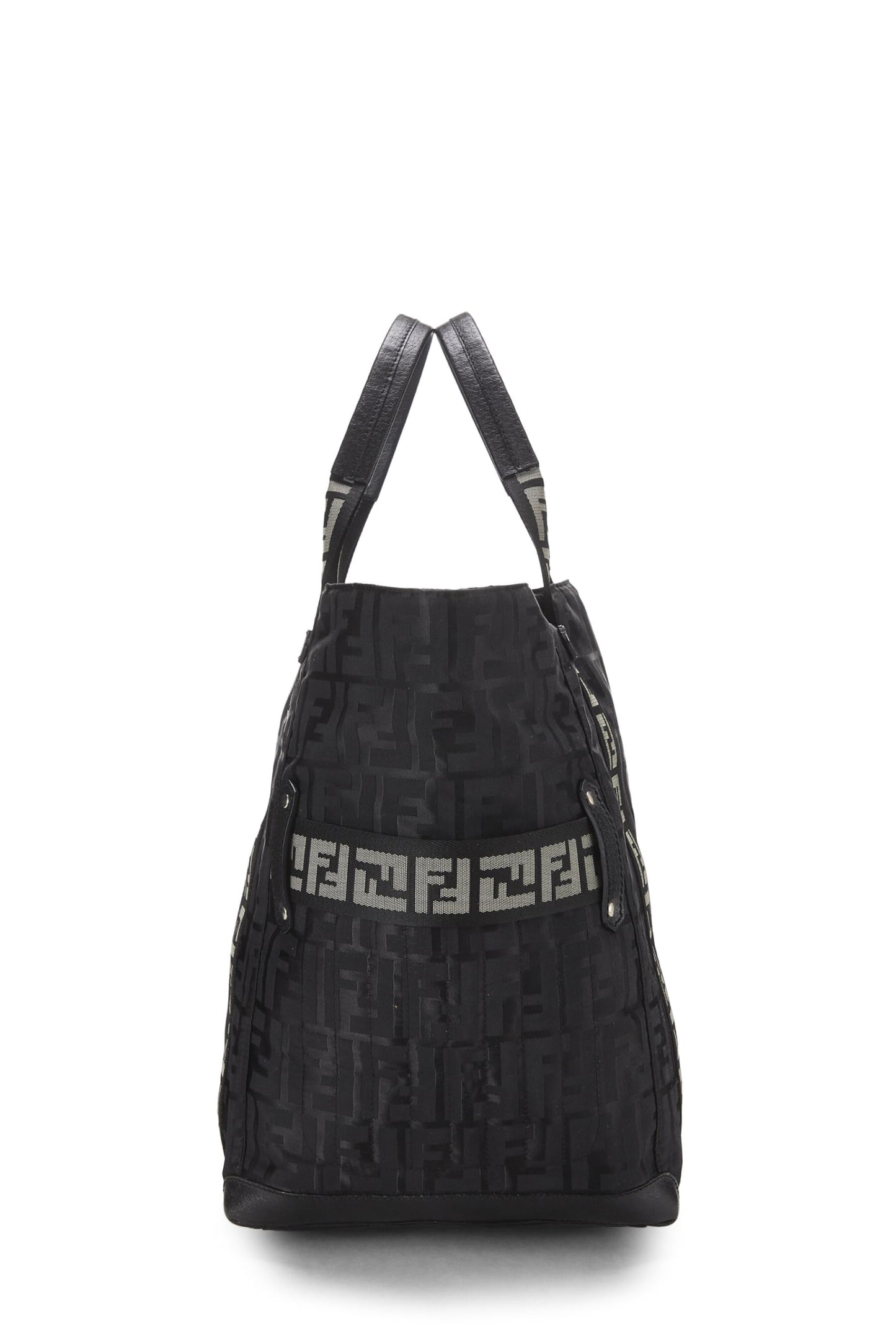 Fendi, Pre-Loved Black Zucca Nylon Tote, Black