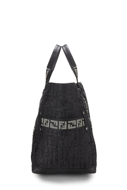 Fendi, Bolso tote de nailon Zucca negro Pre-Loved, Negro