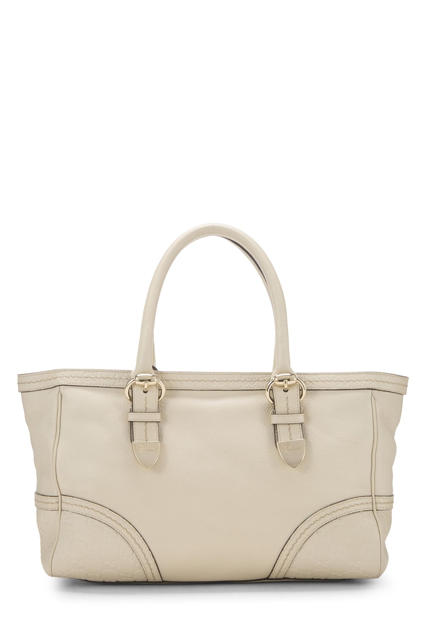 Gucci, Pre-Loved Cream Leather Signora Tote, White