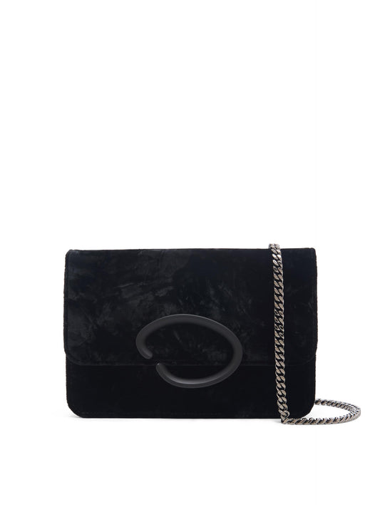 Oscar de la Renta, Terciopelo aplastado O Pochette, Negro