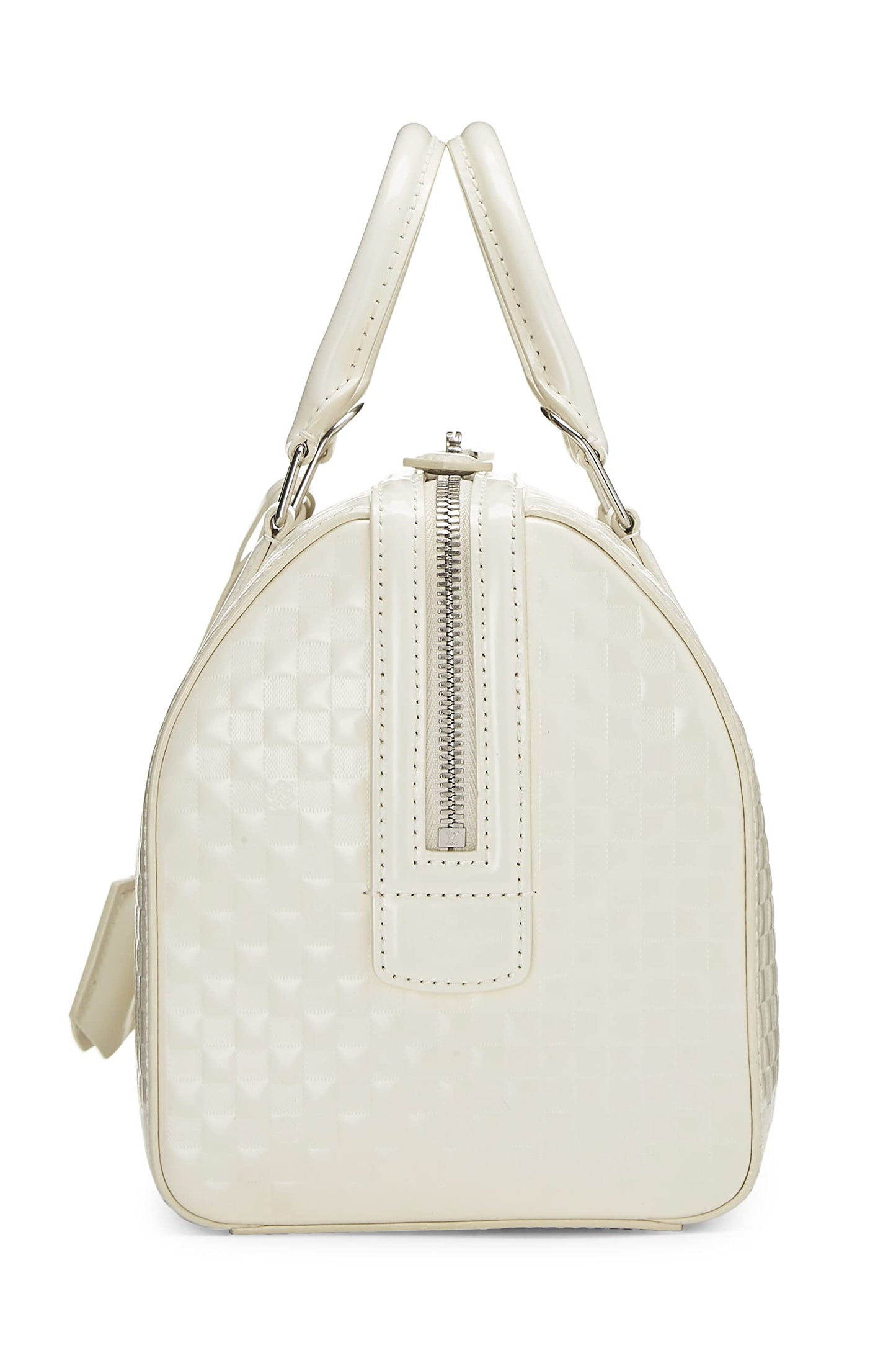 Louis Vuitton, Pre-Loved White Damier Facette Speedy Cube PM, White