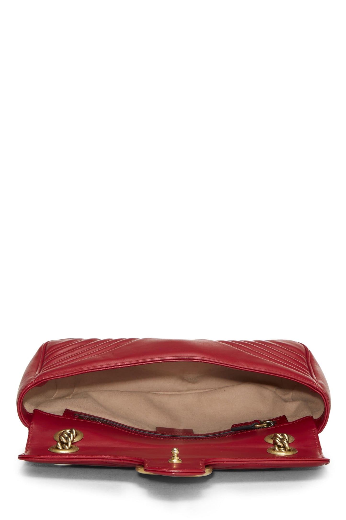 Gucci, sac à bandoulière GG Marmont en cuir rouge d'occasion, petit modèle, rouge