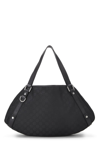 Gucci, sac fourre-tout Abbey en nylon noir GG d'origine d'occasion, noir