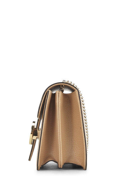 Gucci, petit sac à bandoulière entrelacé en cuir beige d'occasion, beige