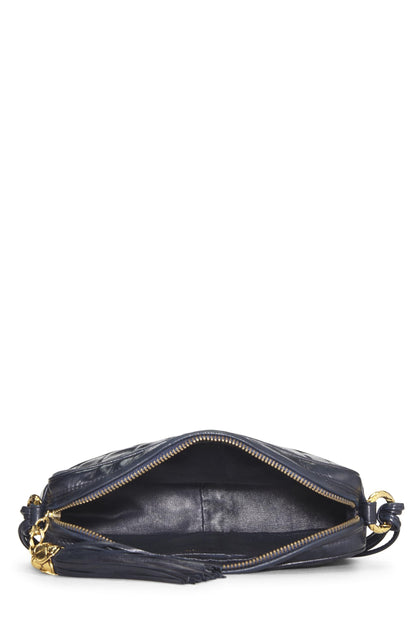 Chanel, Pre-Loved Navy Lambskin Diamond 'CC' Camera Bag Medium, Navy