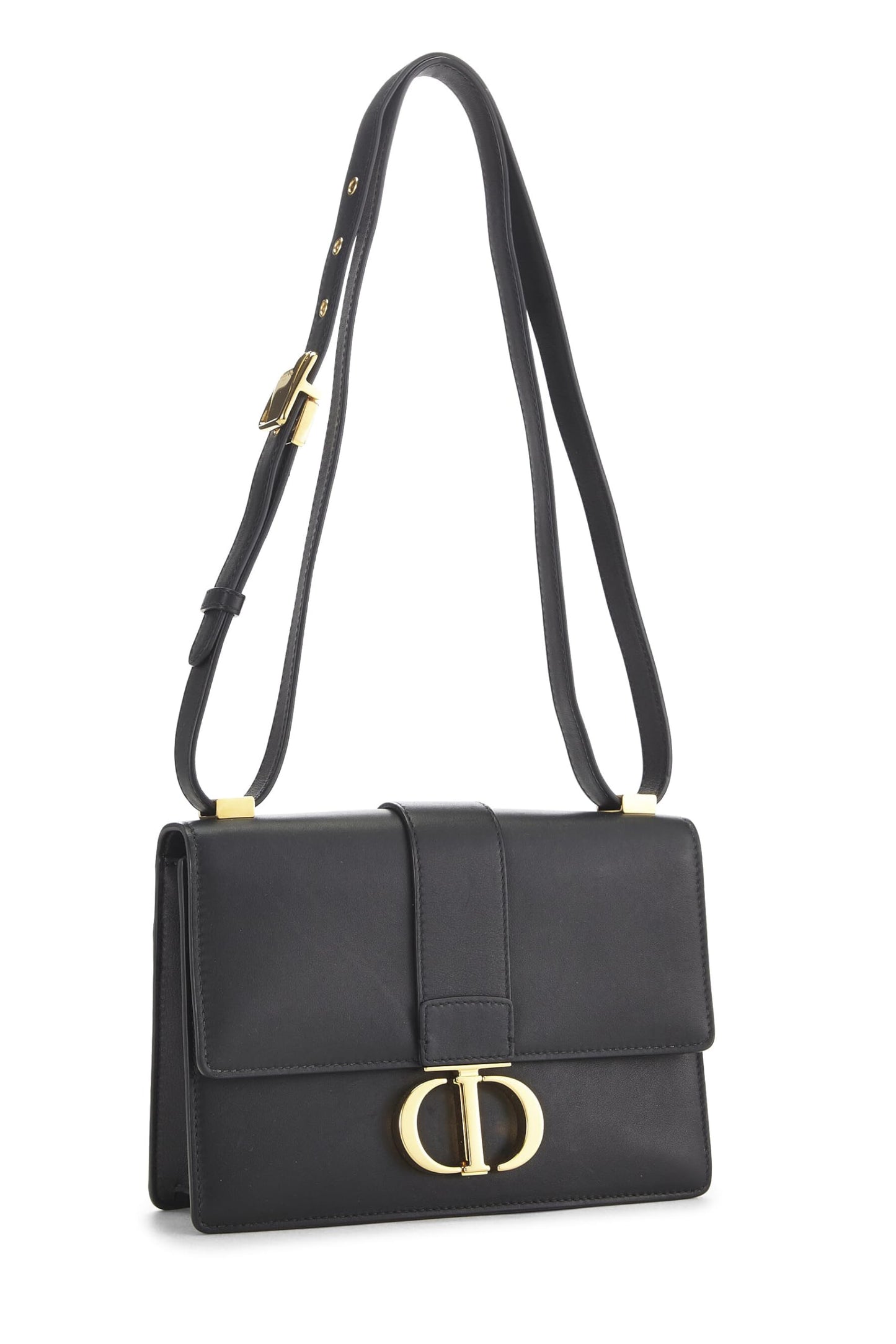 Dior, Sac 30 Montaigne en cuir de veau noir d'occasion, noir